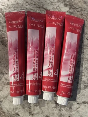 Loreal Excellence Creme #4 Caring Deep Conditioner 1.86 oz LOT of 4 - Image 1 of 3