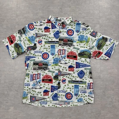 Chicago Cubs 2016 Serie Mundial Hawaiana Reyn Spooner Camisa Hombres XXL Aloha MLB AOP Foto 1 de 4