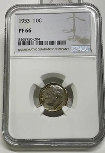 1953 Roosevelt Dime 10c NGC PF66 Gem Proof PR66 - Picture 1 of 5
