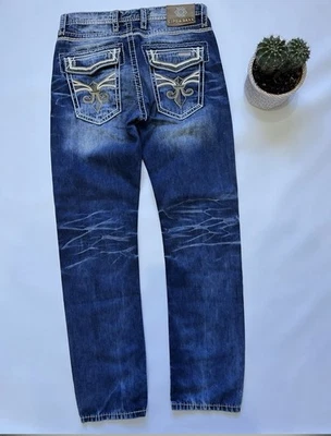 Pantalones de mezclilla marca japonesa Cipo Baxx azul soldado talla 34 Y2K Foto 1 de 4