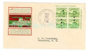 Postal History - WORLDS FAIR CHICAGO YEAR 1933 - First Day Cover Stamp IL - Picture 1 of 2