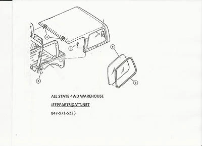 VIDRIO LATERAL RÍGIDO Y SELLO, 97-06 SE ADAPTA A JEEP WRANGLER TJ, LADO DERECHO DEL PASAJERO Foto 1 de 3
