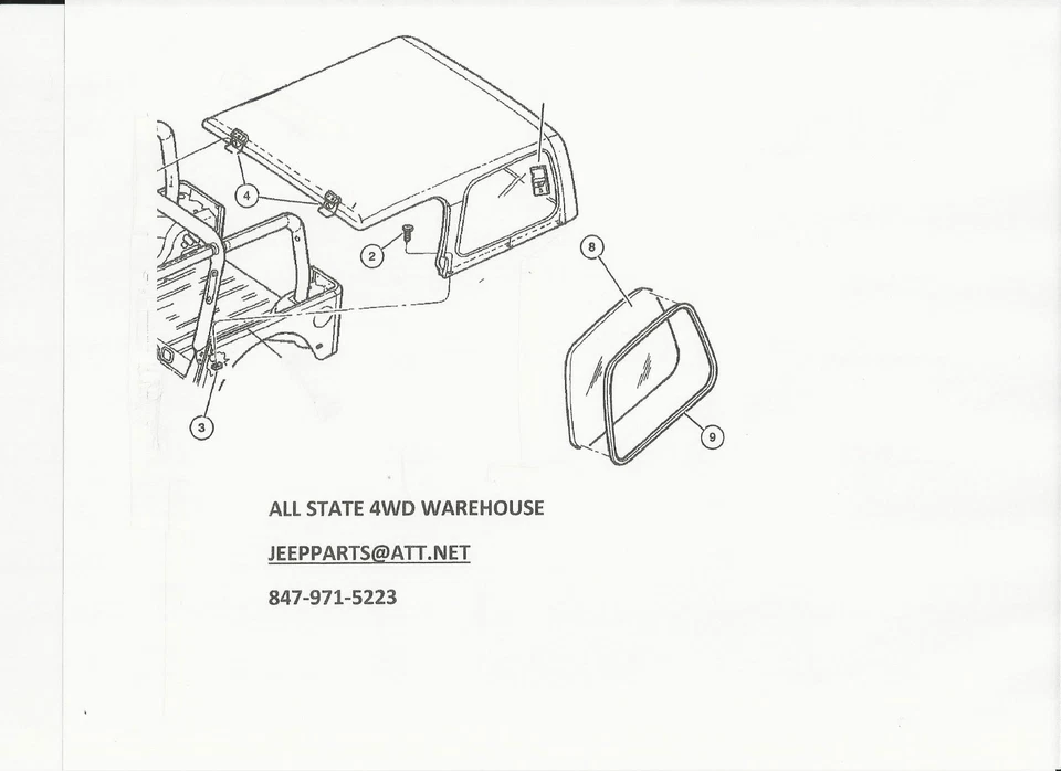 VIDRIO LATERAL DE TECHO RÍGIDO, se adapta a Jeep Wrangler 87-06 yj tj, techo rígido transparente para pasajero derecho Foto 1 de 1