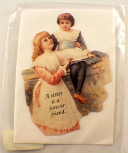 Tarjeta de nota victoriana de cambio de siglo A Sister Is A Friend Forever #Mag102 - Imagen 1 de 2