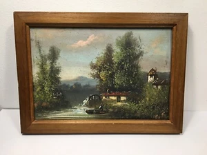 Tableau Peinture sur Bois Signé Catty (10-2/A1) - Imagen 1 de 5
