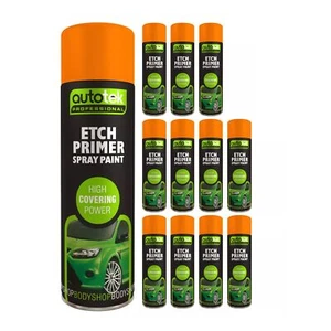 Autotek Etch Primer Multi-Purpose Aerosol Spray Paint 500ml x12 - Picture 1 of 8
