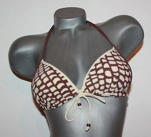 Parte superior de bikini Triumph Push-Up "Sloggi Brown Ethno CTOU" talla 38 marrón soporte de cuello - Imagen 1 de 7
