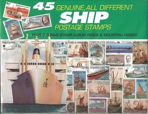 45 Genuine Postage Stamps Assortment From Different Countries w/3 Album Pages - Picture 1 of 2