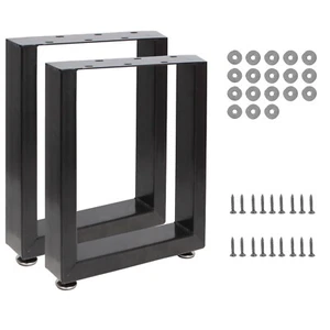 2x Tischgestell Tischkufen Tischuntergestell Stahl Schwarz Tisch DIY 60x72cm - Bild 1 von 6
