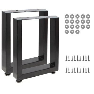 2x Tischgestell Tischkufen Tischuntergestell Stahl Schwarz Tisch DIY 60x72cm - Bild 1 von 4