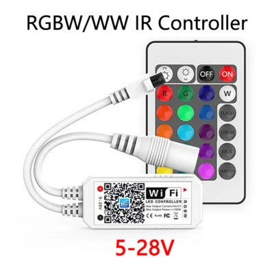 Controlador LED Magic Home WiFi 12V 24V para 5050/3528 RGB RGBW tira de un solo color Foto 1 de 4