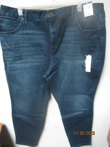 Terra & Sky Women's Skinny High Rise Dark Wash Jeans Size 26W Petite - Picture 1 of 3