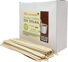 Makerstep 1000 Birch Wood Coffee Stirrers, 7 Inch Coffee Stir Sticks, Eco-Friend
