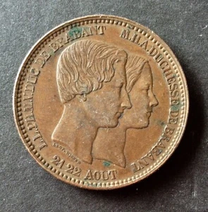 Belgium - Leopold I - Very Pretty 10 Centimes 1853 - Wedding Duke of Brabant (3) - Picture 1 of 2