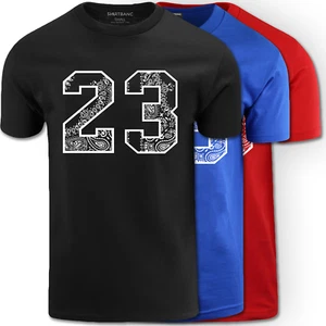 ShirtBANC Mens Graphic Shirt 23 Paisley Bandana Basketball Tee - Picture 1 of 16
