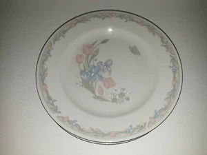 4 Excel Illusions Center Stage Pastell Blumen Platin getrimmt Speiseteller - Bild 1 von 4