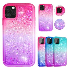 For iPhone 11 11 Pro 11 Pro Max 2019 Case Quicksand Glitter Bling Flowing Cover - Picture 1 of 25