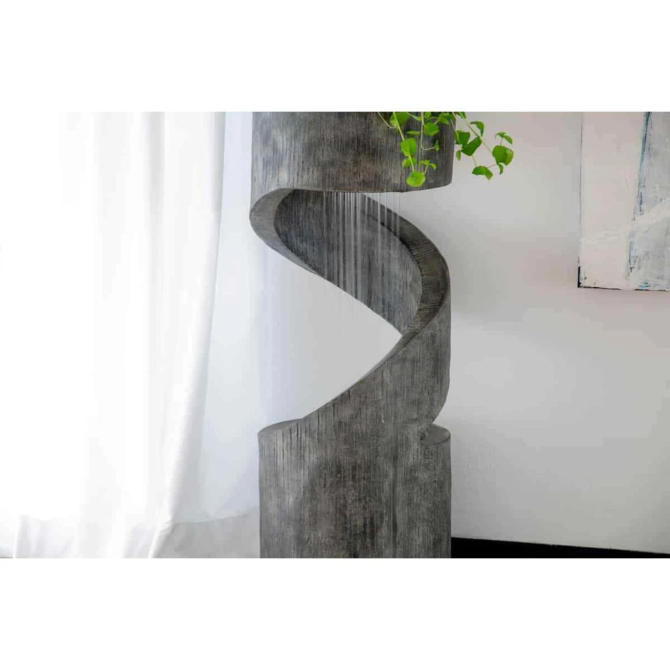 DOBAR 96160e Polyresin Brunnen Garten mit LED 31 5x31 5x79 5 cm NEU