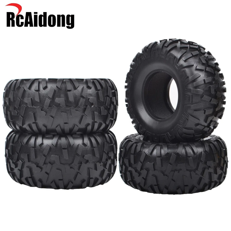 4Pc RC Rubber F/R Tires Set Für Tamiya Chassis BlackFoot Monster beetle Tyre ORV - Bild 1 von 4