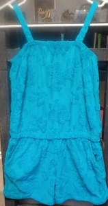 cat and jack girls Blue Romper With Floral Design - Picture 1 of 11