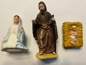 Vintage 1982 Hudson Porcelain Nativity Set 3pcs Joseph Mary & Baby Jesus C10 - Imagen 1 de 12