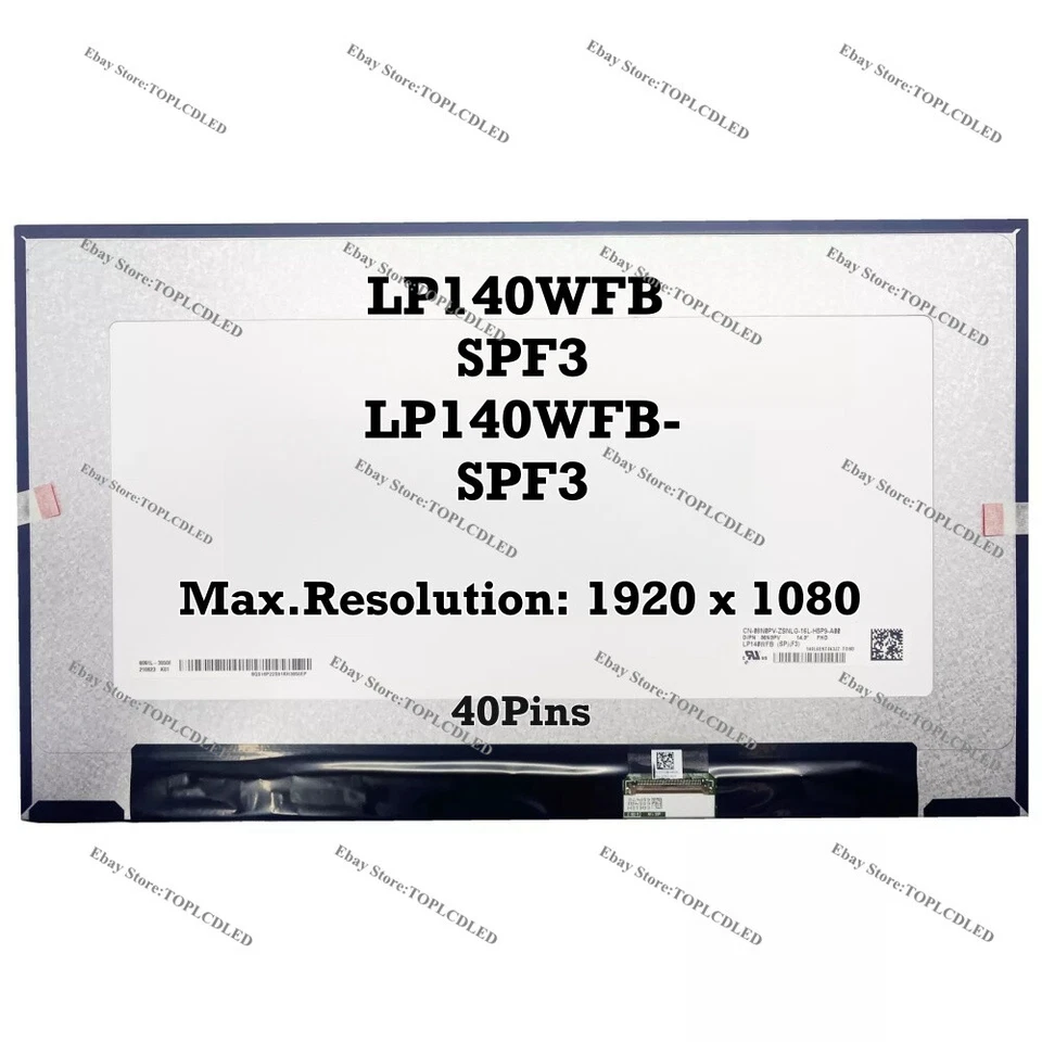 LP140WFB SPF3 LP140WFB-SPF3 14.0'' Laptop Touch Screen LCD Panel EDP 40Pins - Image 1 of 1