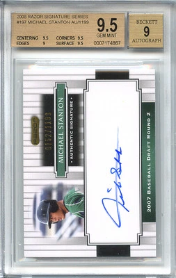 GIANCARLO STANTON 2008 Razor White Auto rookie BGS 9.5 pop 1 of 1 HOF?? 500 hrs - Image 1 of 2