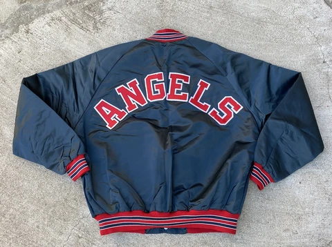 Vintage California Angels Chalk Line Satin jacket  Size XL Cover