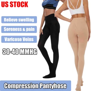 Collant donna compressione graduata 30-40mmHg qualità medica supporto donna - Foto 1 di 14