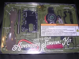 BROOKSTONE OUTDOOR ADVENTURE SURVIVAL KIT RETAILS BRAND NEW SEALED W/ CARRY CASE - Picture 1 of 2