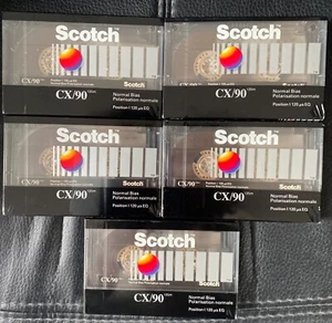 5 x Nastri audiocassette vuoti vintage SCOTCH CX90 minuti posizione normale sigillati - Foto 1 di 1