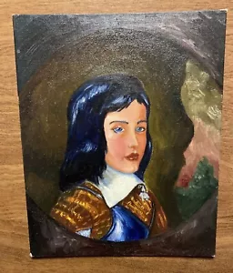 Pintura De Colección De Hermosa Mujer Dama Niña Retrato 10x8 R1 - Imagen 1 de 12