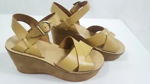Sandalia Rampage Cuero Beige Plataforma Puntera Cruzada Correa al tobillo Talla 7,5 - Imagen 1 de 10
