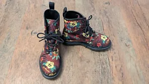 Dr Martens 1460 Castel Hawaiian Floral Skull Canvas Ankle Vegan Boots Uk Size 3 - Picture 1 of 7