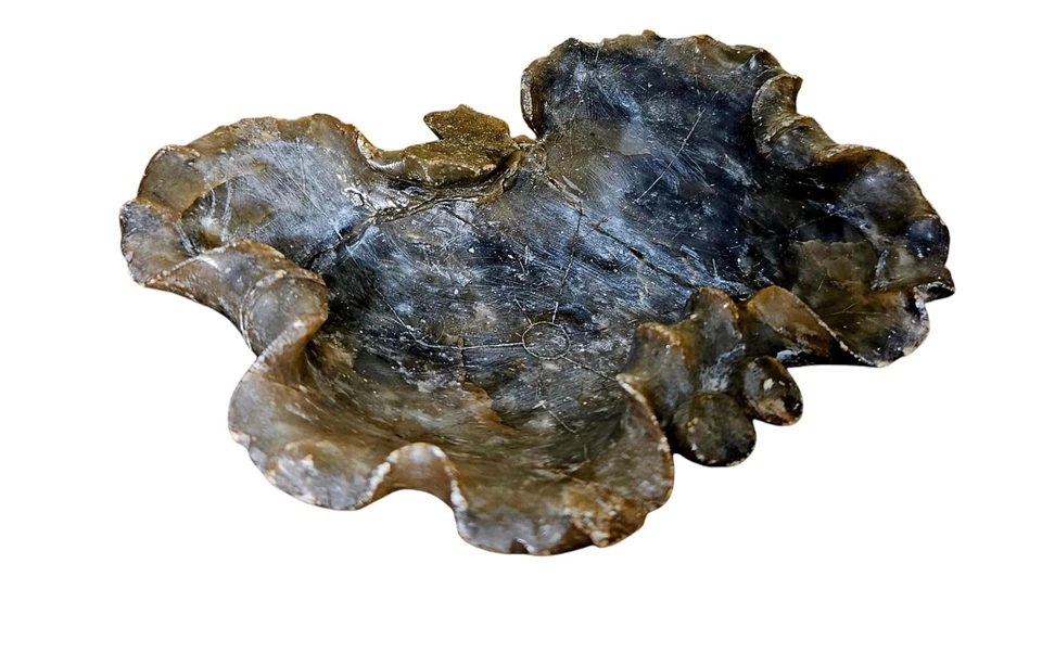 Старинная ранняя китайская щетка для мыла камня лотоса листьев стиральная машина чаша - Изображение 1 из 4