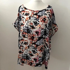 Blusa Rogers & Roger’s Talla 22 Multi Estampado Mangas Cortas Caídas Cremallera Espalda - Imagen 1 de 11