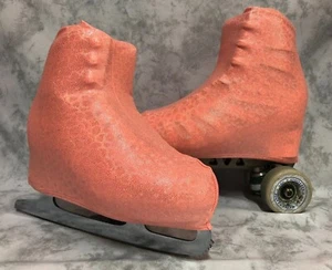 Apricot Shiny Circles Boot Covers for Roller Skates and Ice Skates S,M - Picture 1 of 1