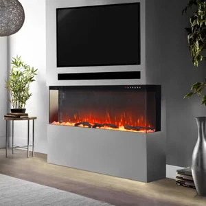 40in Electric Freestand/Insert/Wall Mounte LED Fireplace 3 Sided Wall Inset Fire - Picture 1 of 11