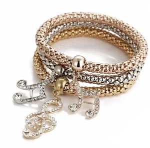 Musiknoten 3er Set Popcorn Kette Armbänder - Bild 1 von 1