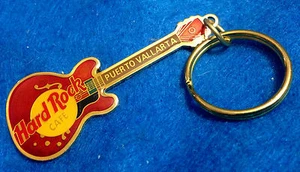 PUERTO VALLARTA MEXICO RED ENAMEL GIBSON GUITAR KEYCHAIN 3LT GRID Hard Rock Cafe - Picture 1 of 1