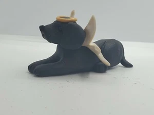 BLACK LAB ANGEL Miniature Figurine PET MEMORIAL Labrador Retriever HAND MADE - Picture 1 of 6