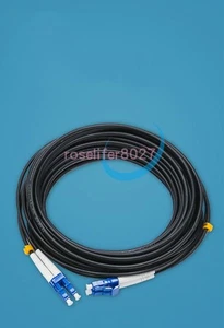 350M Black Armored Fiber Cable Duplex Fiber LC-LC UPC SM 9/125 Optic Patch Cord - Afbeelding 1 van 1