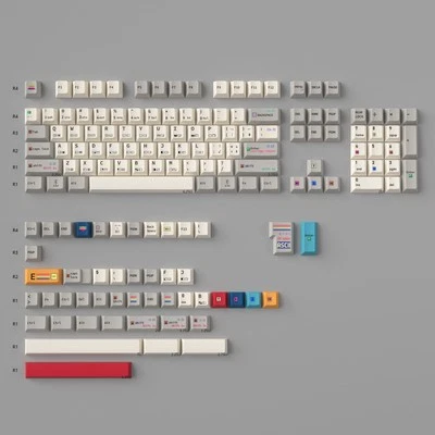 PBT Vintage Gray C64 Thick Theme Keyboard Keycaps Cherry Profile Set for MX - Image 1 of 4