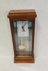 Bulova Willits Frank Lloyd Wright Mantel Pendulum Clock Walnut Finish B-1839 - Picture 1 of 13