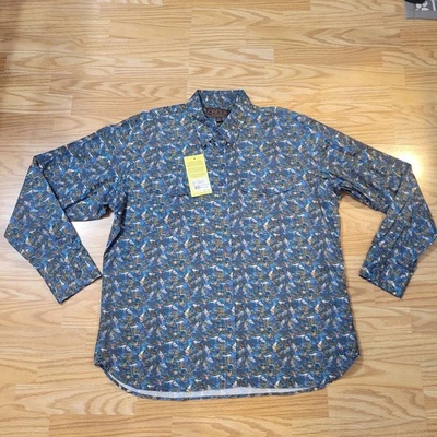 NWT Madison Creek Long Sleeve Button Up Shirt Mens XL Blue Ridge Duck Print $125 - Image 1 of 4