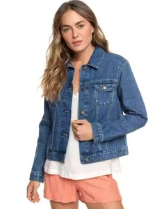 Chaqueta Roxy Mujer S TIGERS EYE DENIM Retro Años 90 Indie Grunge Boho Precio de venta sugerido por el fabricante $129.99 - Imagen 1 de 10
