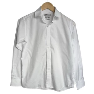 Camisa de vestir Belston para niños 18 calce ajustado 100 % algodón manga larga blanca ropa formal - Imagen 1 de 4