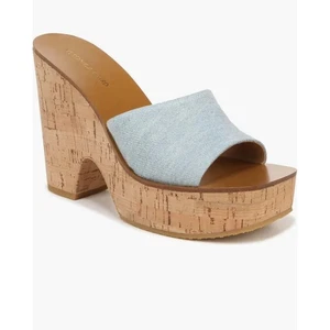 Veronica Beard Paulita Platform Slide Sandal Vista Blue Sz 9.5 $350 - Picture 1 of 8