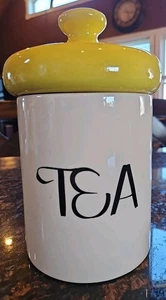 Vintage 1960er MCM Holiday Designs Keramik Teedose gelb Pilz Deckel 9" sehr guter Zustand - Bild 1 von 9