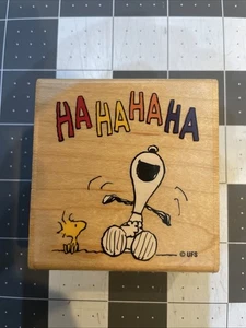 Stampabilities Rubber Stamper  Peanuts  Snoopy Laughing 2002 G1038 3.5” Crafting - Picture 1 of 7
